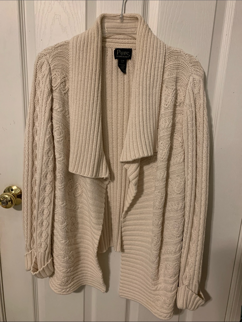 Pure Handknit Ivory Cardigan
Sweater  -  size S/M